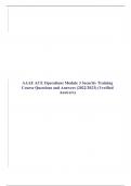 AAAE ACE Operations Module 3 Security Training Course Questions and Answers (2022/2023) (Verified Answers)