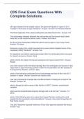 CDS Final Exam Questions With Complete Solutions&period;