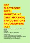  Fetal Monitoring Certification Exam Questions and Answers (2022/2023) (Verified Answers)