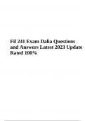Fil 241 Exam Questions and Answers Latest Update 2023 /2024 | 100% Verified