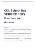 CDL School Bus VERIFIED 100%  Questions and  Answers
