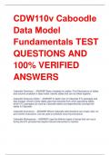 CDW110v Caboodle  Data Model  Fundamentals TEST  QUESTIONS AND 100% VERIFIED  ANSWERS