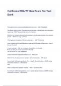 California rda written and law exam book test bank questions &lpar;A&plus; GRADED 100&percnt; VERIFIED&rpar;