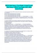 HESI Med Surg 55 Questions 2023-2024 Latest  Version&sol; Med Surg 2023 HESI Updated 2023- 2024 Latest Version