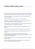 California rda written and law exam book test bank questions &lpar;A&plus; GRADED&rpar;