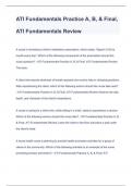 ATI Fundamentals Practice A, B, & Final, ATI Fundamentals Review