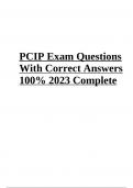 PCIP Exam Questions With Correct Answers Latest Update 2023/2024 (GRADED A+)