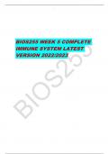 BIOS255 WEEK 5 COMPLETE IMMUNE SYSTEM LATEST VERSION 2022/2023