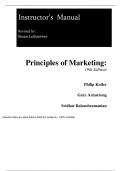 Principles of Marketing, 19e Philip Kotler, Gary Armstrong, Sridhar Balasubramanian (Solution Manual Latest Edition 2023-24, Grade A+, 100% Verified)