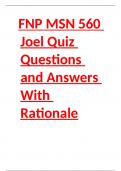 Joel Quiz Answers AND RATIONALES FNP MSN 560 New Update 2023/2024.