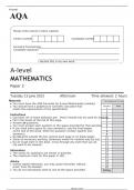 AQA A level MATHEMATICS Paper 1, 2 and 3 JUNE 2023 QUESTION PAPERS and MARK SCHEMES