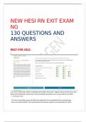 NEW HESI RN EXIT EXAM NG 130 QUESTIONS AND ANSWERS