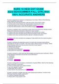 NURS 10 HESI EXIT EXAM 2023/2024(SUMMER-FALL QTR).With 100% ACCURATE ANSWERS