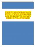 Current Psychotherapies 11th Edition Wedding Test Bank