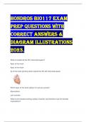   HONDROS BIO117 EXAM  PREP QUESTIONS WITH  CORRECT ANSWERS &  DIAGRAM ILLUSTRATIONS  2023.