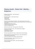 Shadow Health - Robert Hall - Mobility - Subjective Questions & Answerds 20223 ( A+ GRADED 100% VERIFIED)