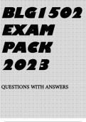 BLG1502 EXAM PACK 2023
