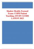 Shadow Health&comma; Focused Exam&colon; COPD Patient Teaching&comma; STUDY GUIDE