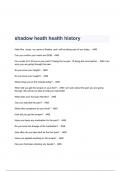 shadow heath health history Questions & Answers 2023 ( A+ GRADED 100% VERIFIED)