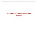 PNP Final Exam Questions and Answers