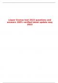 Liquor license test 2023 questions and answers 100&percnt; verified latest update may 2023