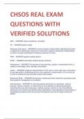 CHSOS REAL EXAM  QUESTIONS WITH  VERIFIED SOLUTIONS