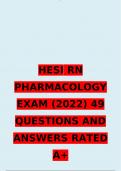 HESI RN PHARMACOLOGY EXAM (2022) 49 QUESTIONS AND ANSWERS RATED A+