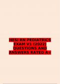HESI RN PEDIATRICS EXAM V1 (2022) QUESTIONS AND ANSWERS RATED A+