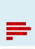 2020 HESI RN EXIT V1 MEDICAL SURGICAL 160 QUESTIONS AND ANSWERS GRADED A+