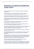 MARKING CLASSIFIED INFORMATION EXAM&sol; STEPP