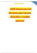 AHIP Final Exam Test Questions and Answers (2022/2023)(Verified Answers) Graded A +