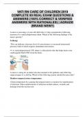 VATI RN CARE OF CHILDREN 2019 COMPLETE 80 REAL EXAM QUESTIONS &  ANSWERS &lpar;100&percnt; CORRECT & VERIFIED  ANSWERS WITH RATIONALES&rpar; &vert; AGRADE  &lpar;BRAND NEW&excl;&excl;&rpar;