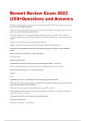 Bonent Review Exam 2023 (250+Questions and Answers.