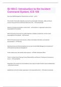 IS-100&period;C&colon; Introduction to the Incident Command System&comma; ICS 100  Questions and Answers with complete solution