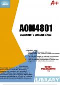 AOM4801 ASSIGNMENT 3 2023 (878272) - DUE 4 SEPTEMBER 2023
