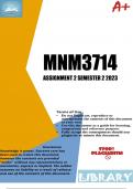 MNM3714 Assignment 2 Semester 2 2023 (781905) - DUE 29 September 2023