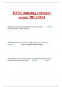 HESI (nursing entrance exam) 2023/2024