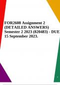 FOR2608 Assignment 2 (DETAILED ANSWERS) Semester 2 2023 (820483) - DUE 15 September 2023.