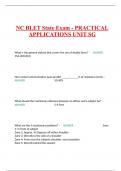 NC BLET State Exam - PRACTICAL APPLICATIONS UNIT SG