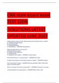 CNA state board exam TEST 100% SOLUTIONS LATEST  UPDATED JUNE 2023