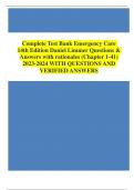 Complete Test Bank Emergency Care 14th Edition Daniel Limmer Questions & Answers with rationales (Chapter 1-41)