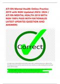 ATI RN Mental Health Online Practice  2019 with NGN Updated 2023/ 2024 /  ATI RN MENTAL HEALTH 2019 WITH NGN 100% PASS WITH RATIONALES LATEST UPDATES QUESTION AND ANSWERS