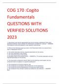 COG 170 :Cogito  Fundamentals  QUESTIONS WITH  VERIFIED SOLUTIONS  2023
