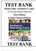 TEST BANK PEDIATRIC NURSING CARE: A Concept-Based Approach  First Edition Luanne Linnard-Palmer Latest Verified Review 2023 Practice Questions and Answers for Exam Preparation, 100% Correct with Explanations, Highly Recommended, Download to Score A+