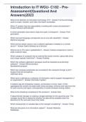 Introduction to IT WGU- C182 - PreAssessment&lpar;Questiond And Answers&rpar;2023