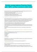 Florida Jurisprudence Practice Exam-with 100&lowbar; verified solutions-2023-2024