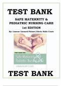 TEST BANK SAFE MATERNITY &  PEDIATRIC NURSING CARE  1st EDITION  By: Luanne Linnard-Palmer|Gloria Haile Coats Latest Review 2023 Practice Questions and Answers, 100% Correct with Explanations, Highly Recommended, Download to Score A+