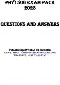 PHY1506 EXAM PACK 2023