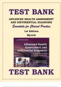 TEST BANK ADVANCED HEALTH ASSESSMENT AND DIFFERENTIAL DIAGNOSIS Essentials for Clinical Practice 1st Edition Myrick Latest Review 2023 Practice Questions and Answers, 100% Correct with Explanations, Highly Recommended, Download to Score A+