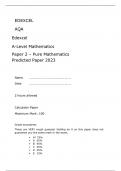 AQA Edexcel A-Level Mathematics  Paper 2  FINAL QUESTION PAPER AND MARK SCHEME – Pure Mathematics Predicted Paper 2023 